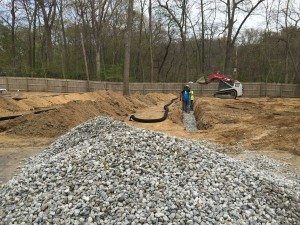 excavating trench